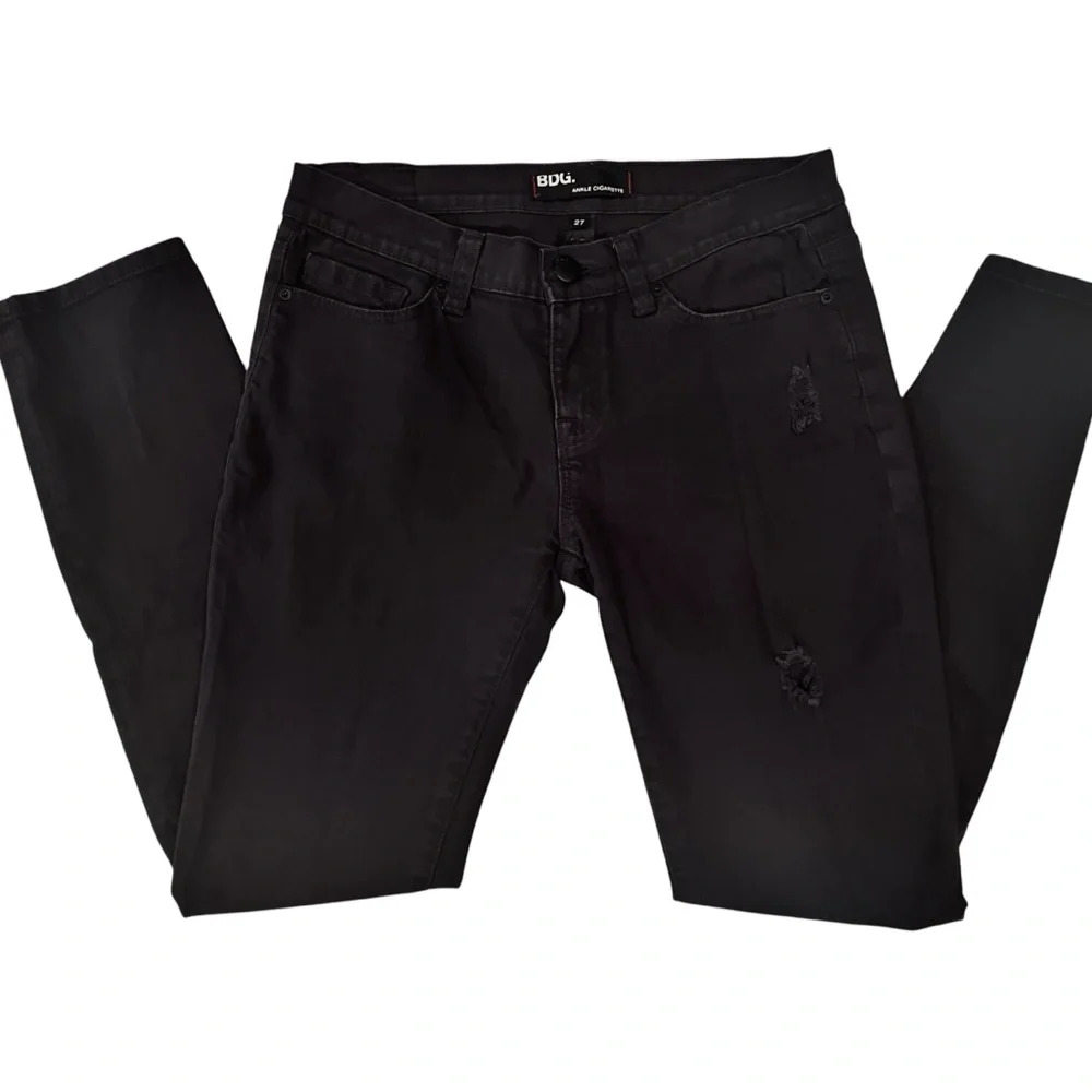 BDG Jeans Womens Size 27 Black Stretch Ankle Cigarette Lightweight Comfort Fit‎